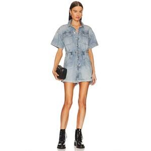 We The Free People Marrakesh Marci Denim Shortall Romper Women's Size M. NWT